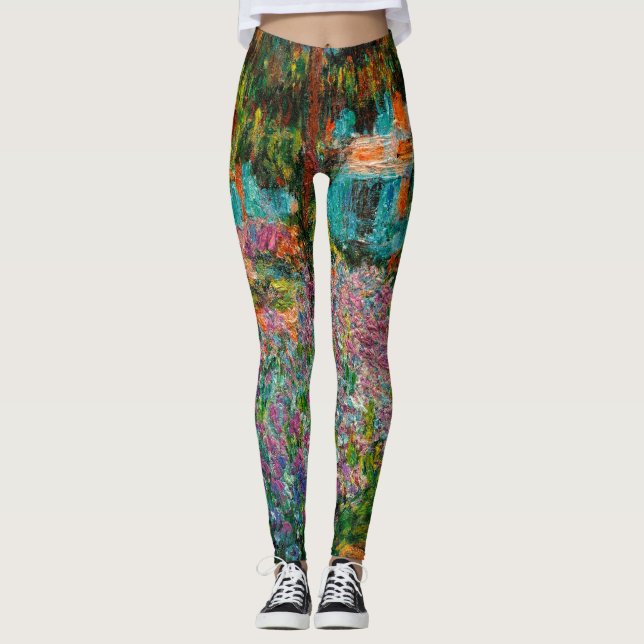 Irises Monet Garden Giverny Blume Leggings (Vorderseite)