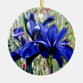 Irises oil painting keramik ornament