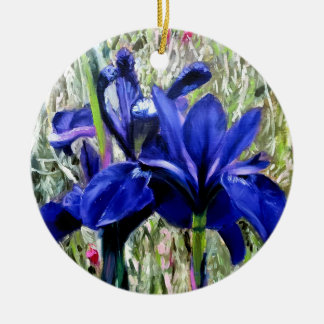 Irises oil painting keramik ornament