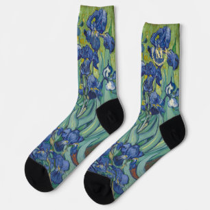 Irises Van Gogh Vintag Floral Art Blume Monogram Socken