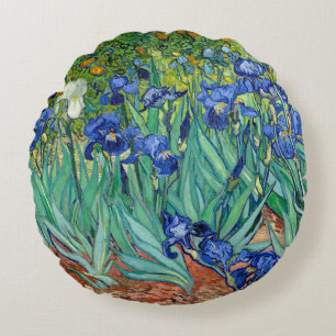 Irises Vincent van Gogh Blume zum Zeichnen von Thr Rundes Kissen