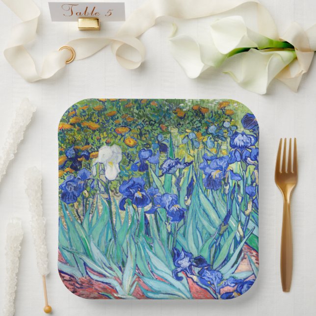 Irises Vincent van Gogh Pappteller (Hochzeit)