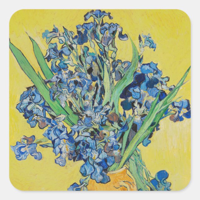 Irises Vincent van Gogh Quadratischer Aufkleber (Vorderseite)