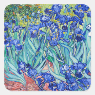 Irises Vincent van Gogh Quadratischer Aufkleber
