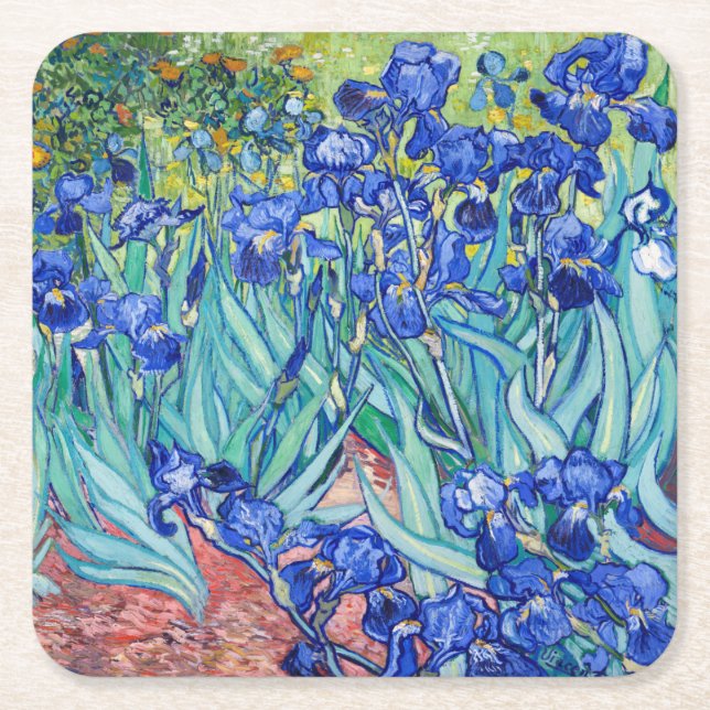 Irises Vincent van Gogh Rechteckiger Pappuntersetzer (Vorderseite)