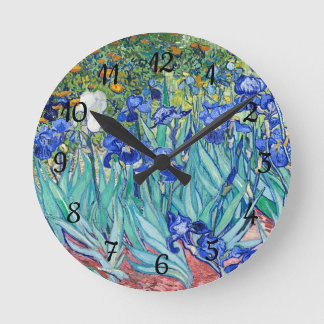 Irises Vincent van Gogh Runde Wanduhr (Vorderseite)