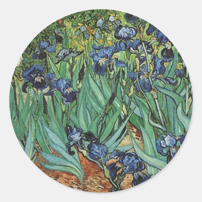 Irises Vincent van Gogh Runder Aufkleber (Vorderseite)