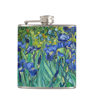 Irises Vincent van Gogh Vintage Malerei Flachmann