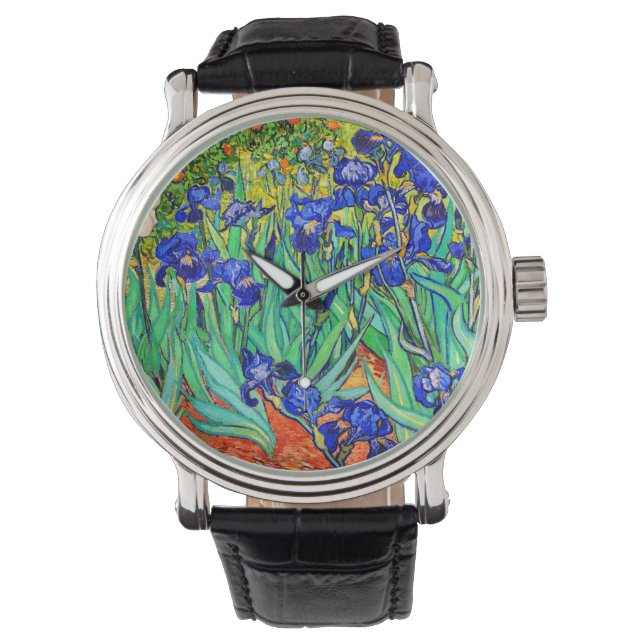 Irises von Vincent Van Gogh Armbanduhr (Vorderseite)