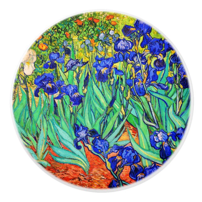 Irises von Vincent Van Gogh Keramikknauf (Vorderseite)