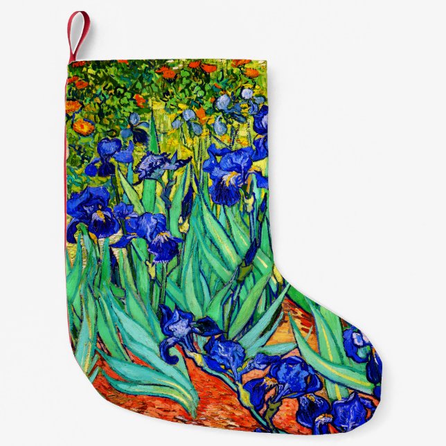Irises von Vincent Van Gogh Kleiner Weihnachtsstrumpf (Vorderseite)