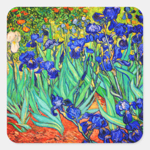 Irises von Vincent Van Gogh Quadratischer Aufkleber