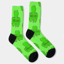 Irish 4 Leaf Cloud Design Socks Socken