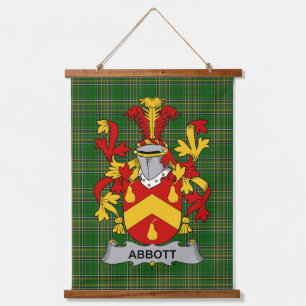Irish Abbott Coat of Arms Familienwappen Wandteppich Mit Holzrahmen