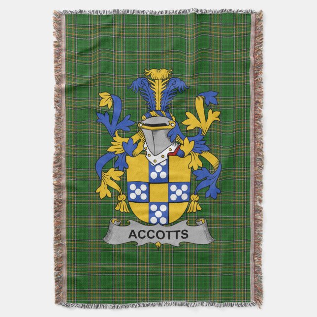 Irish Accotts Coat of Arms Familienwappen Irland Decke (Vorderseite Vertikal)