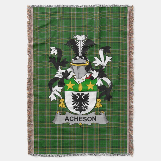 Irish Acheson Coat of Arms Familienwappen Irland Decke (Vorderseite Vertikal)
