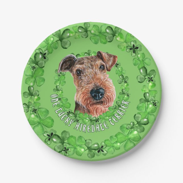 Irish Airedale Terrier Pappteller (Vorderseite)