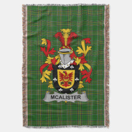 Irish Alister oder McAlister Coat of Arms Family Decke