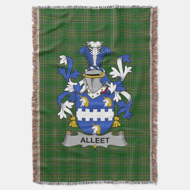 Irish Alleet Coat of Arms Familienwappen Irland Decke (Vorderseite Vertikal)