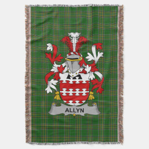 Irish Allyn Coat of Arms Familienwappen Irland Decke