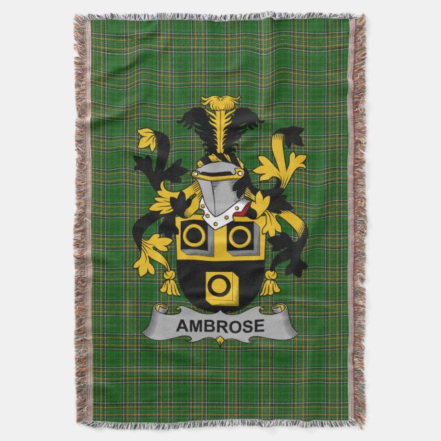 Irish Ambrose Coat of Arms Familienwappen Irland Decke (Vorderseite Vertikal)