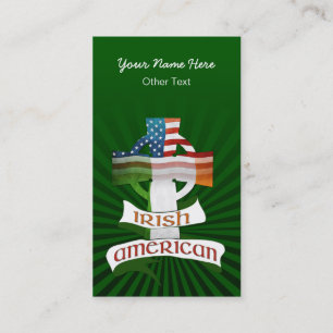 Irish American Cross Custom Business Cards Visitenkarte