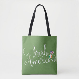 Irish American Entwined Hearts Grocertasche