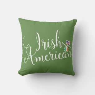 Irish American Enwined Hearts Throw Cushion Kissen
