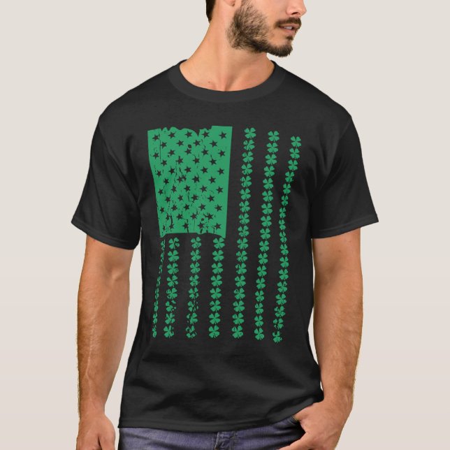 Irish American Flag C St Patricks Day Shamrock  1 T-Shirt (Vorderseite)