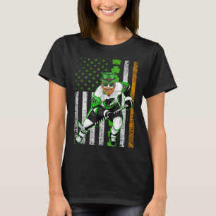 Irish American Flag Glücklicher Hockey St. Patrick T-Shirt