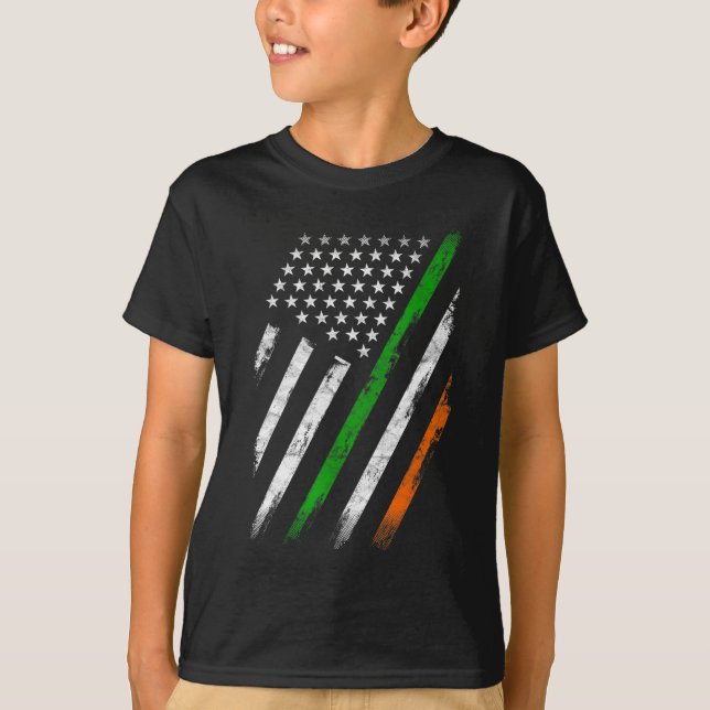 Irish American Flag Ireland Flag Lucky St Patrick' T-Shirt (Vorderseite)