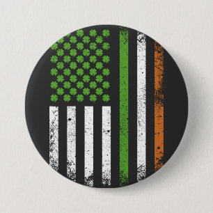 Irish American Flag Ireland Flag Round Button