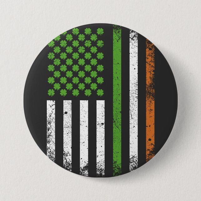 Irish American Flag Ireland Flag Round Button (Vorderseite)