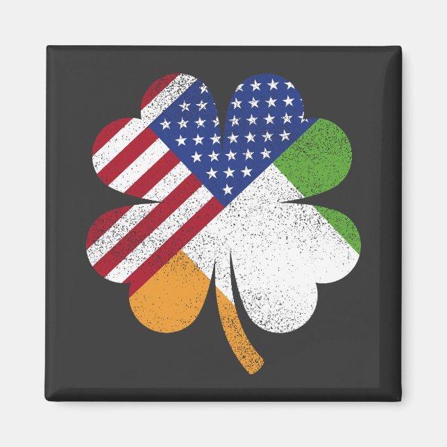 Irish American Flag Ireland Flag Square Magnet (Vorne)