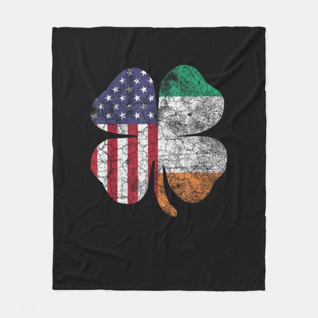 Irish American Flag Ireland Flag ST PATRICKS DAG Fleecedecke (Vorderseite)