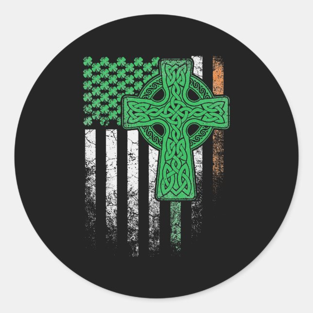 Irish American Flag Ireland Flag ST PATRICKS DAY Runder Aufkleber (Vorderseite)