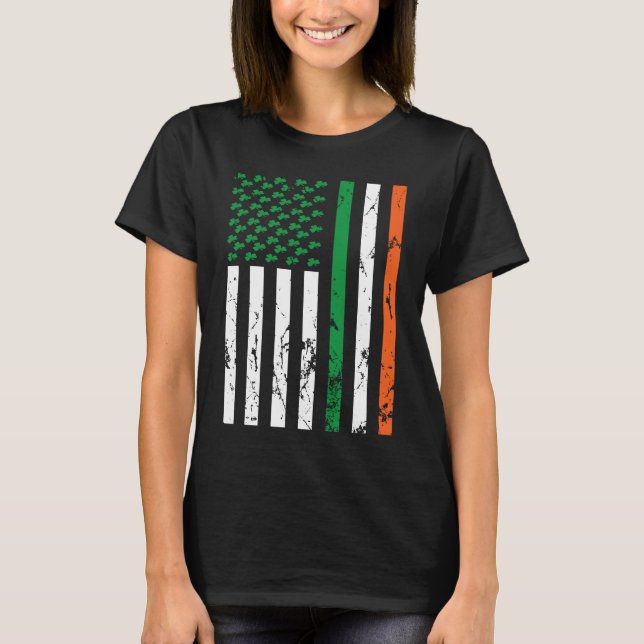 Irish American Flag Ireland St Patrick's Day Funny T-Shirt (Vorderseite)