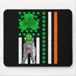 Irish American Flag Irish Wolfhound Hund St Patric Mousepad