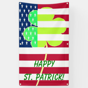 Irish American Flag Kleeblatt Clover St. Patrick Banner