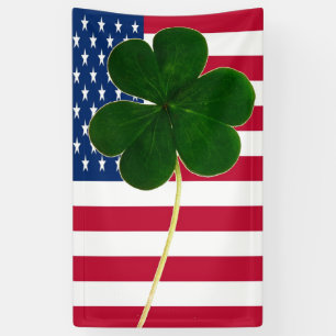 Irish American Flag Kleeblatt Clover St. Patrick Banner