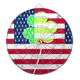 Irish American Flag Kleeblatt Clover St. Patrick Dartscheibe