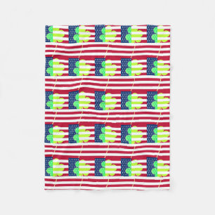 Irish American Flag Kleeblatt Clover St. Patrick Fleecedecke