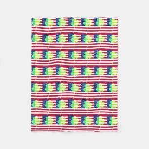 Irish American Flag Kleeblatt Clover St. Patrick Fleecedecke
