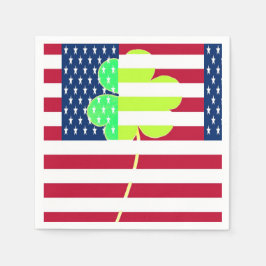 Irish American Flag Kleeblatt Clover St. Patrick Serviette
