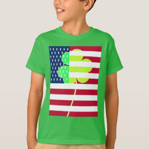 Irish American Flag Kleeblatt Clover St. Patrick T-Shirt