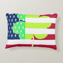 Irish American Flag Kleeblatt Clover St. Patrick Zierkissen