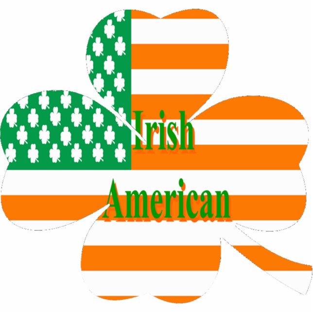 Irish American Flag Kleeblatt Fotoskulptur Schlüsselanhänger (Vorne)