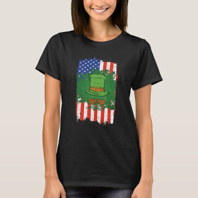Irish American Flag Kleeblatt St Patricks Day Men  T-Shirt (Vorderseite)