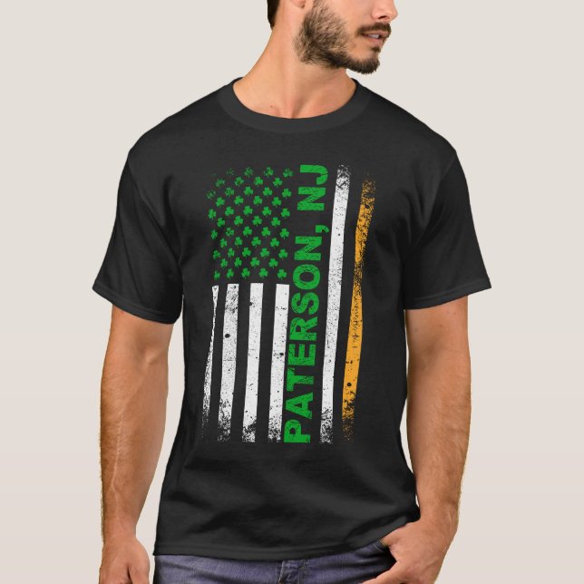 Irish American Flag Paterson, NJ T-Shirt (Vorderseite)