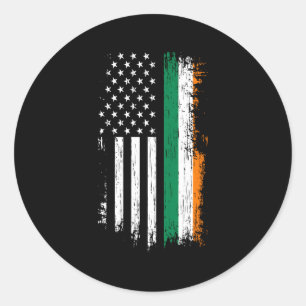 Irish American Flag Pride Ireland Usa Runder Aufkleber